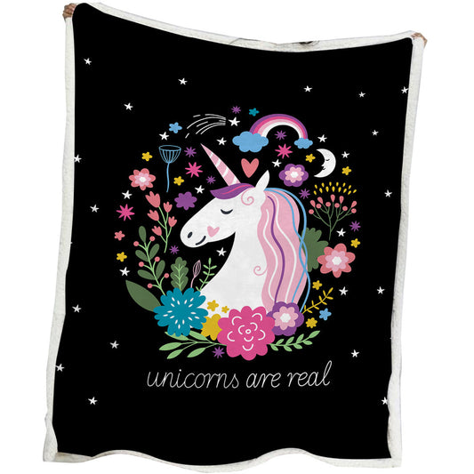 HKM-326163 Soft Black Lamb Wool Sherpa Fleece Blanket - Cozy Throw for Home, Office, and Outdoor Use (50"x60" or 60"x80")