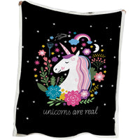HKM-326163 Soft Black Lamb Wool Sherpa Fleece Blanket - Cozy Throw for Home, Office, and Outdoor Use (50"x60" or 60"x80")