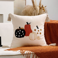 HKM-326227 Autumn Maple Leaf and Pumpkin Decorative Pillow Cover for Living Room Sofa