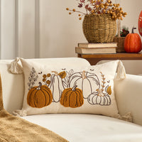 HKM-326227 Autumn Maple Leaf and Pumpkin Decorative Pillow Cover for Living Room Sofa