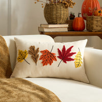 HKM-326227 Autumn Maple Leaf and Pumpkin Decorative Pillow Cover for Living Room Sofa