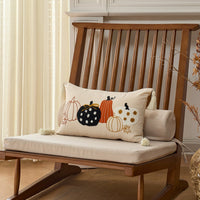 HKM-326227 Autumn Maple Leaf and Pumpkin Decorative Pillow Cover for Living Room Sofa