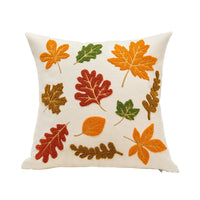 HKM-326227 Autumn Maple Leaf and Pumpkin Decorative Pillow Cover for Living Room Sofa