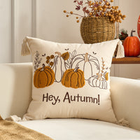 HKM-326227 Autumn Maple Leaf and Pumpkin Decorative Pillow Cover for Living Room Sofa