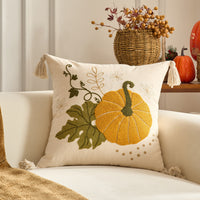 HKM-326227 Autumn Maple Leaf and Pumpkin Decorative Pillow Cover for Living Room Sofa