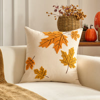 HKM-326227 Autumn Maple Leaf and Pumpkin Decorative Pillow Cover for Living Room Sofa