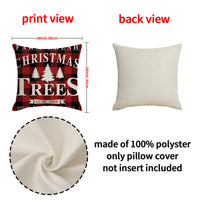 HKM-326291 Cartoon Elk Letter Printed Pillow Case with Snowflakes and Cars, 45x45cm