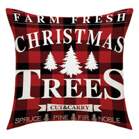 HKM-326291 Cartoon Elk Letter Printed Pillow Case with Snowflakes and Cars, 45x45cm