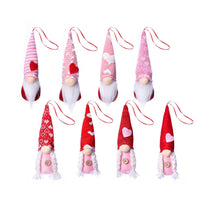 HKM-326419 Handmade Heart-shaped Wool Pendant Plush Toy - 8-Piece Set