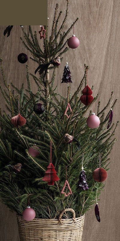 HKM-326611 Decorative Paper Ball Ornaments for Indoor Christmas Tree - Assorted Colors and Sizes