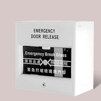 HKM-326675 Glass Break Switch for Door Control - 250VDC, Key Reset, 53x53x27mm