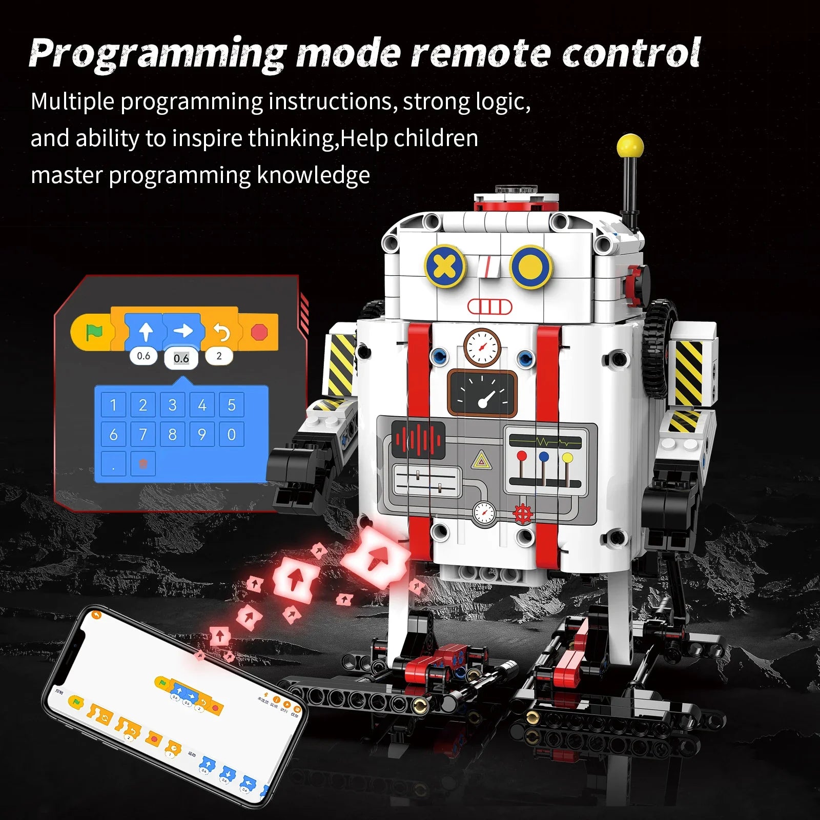 HKM-327059 Intelligent 3D Walking Robot Assembly Kit - Educational Remote Control STEM Building Block Toy for Ages 6+
