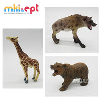 HKM-327123 Mini Wild Animal Toy Figure Set for Kids - 12 Plastic Zoo and Farm Animals
