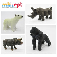 HKM-327123 Mini Wild Animal Toy Figure Set for Kids - 12 Plastic Zoo and Farm Animals
