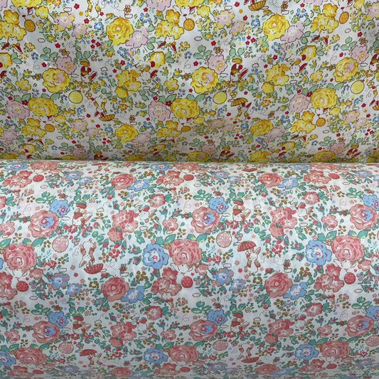 HKM-327315 Eco-Friendly Twill Cotton Fabric with Botanical Print for Children's Apparel and Home Décor