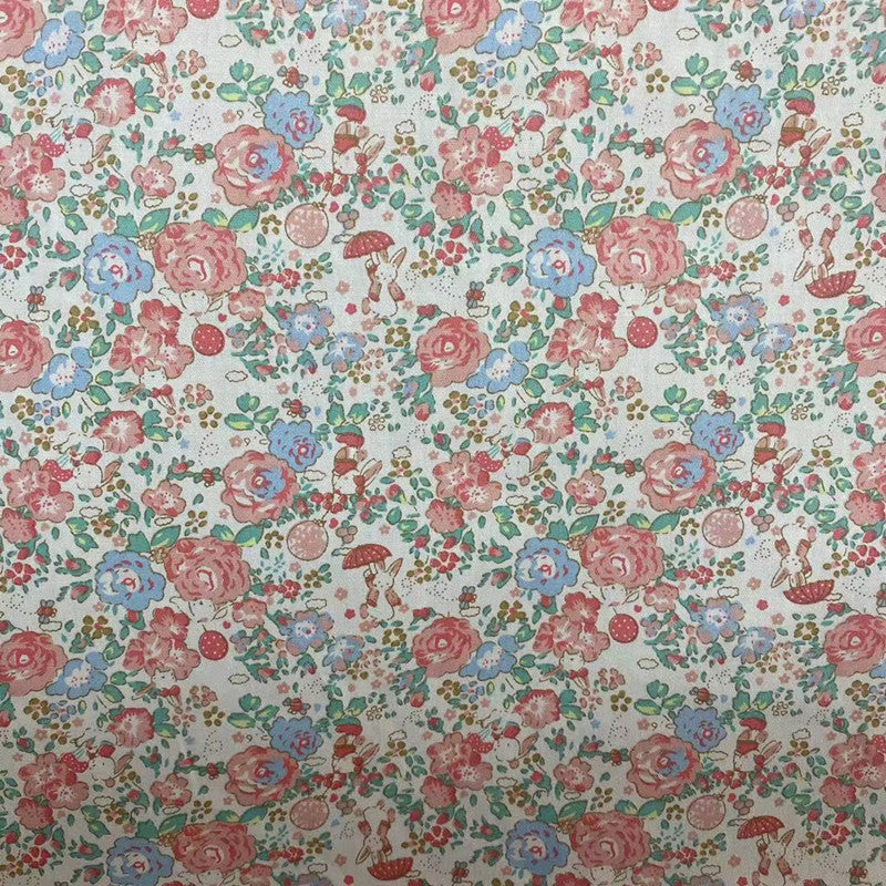 HKM-327315 Eco-Friendly Twill Cotton Fabric with Botanical Print for Children's Apparel and Home Décor