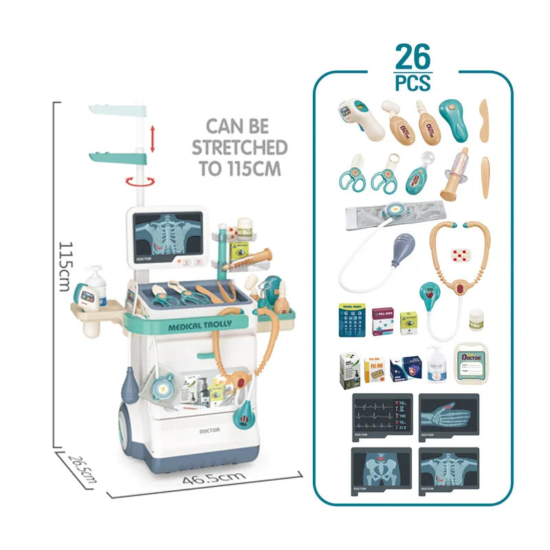 HKM-327315 Kids Medical Doctor Kit Play Set with Medical Car - Ages 5 to 7, Unisex