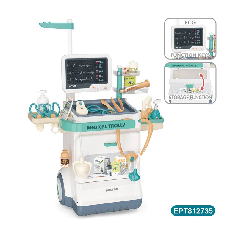 HKM-327315 Kids Medical Doctor Kit Play Set with Medical Car - Ages 5 to 7, Unisex