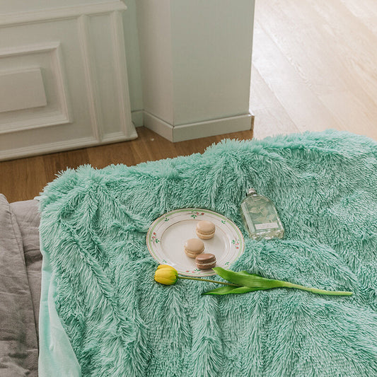 HKM-327315 Peacock Velvet Leisure Blanket in Solid Colors - Multiple Sizes Available