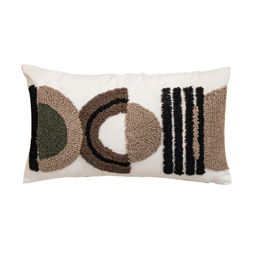 HKM-327443 Cotton Canvas Loop Tufted Pillow – 45x45cm and 30x50cm Options Available