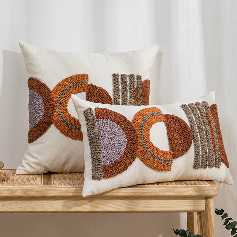 HKM-327443 Cotton Canvas Loop Tufted Pillow – 45x45cm and 30x50cm Options Available