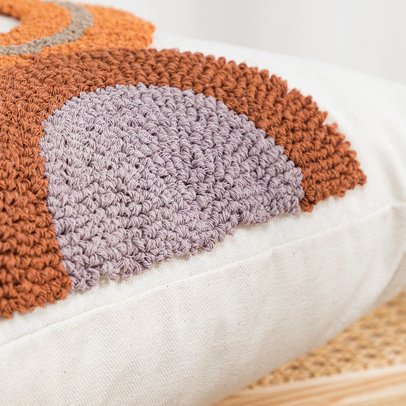 HKM-327443 Cotton Canvas Loop Tufted Pillow – 45x45cm and 30x50cm Options Available
