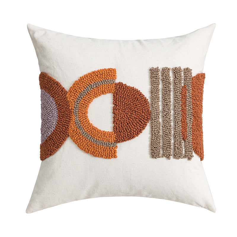 HKM-327443 Cotton Canvas Loop Tufted Pillow – 45x45cm and 30x50cm Options Available