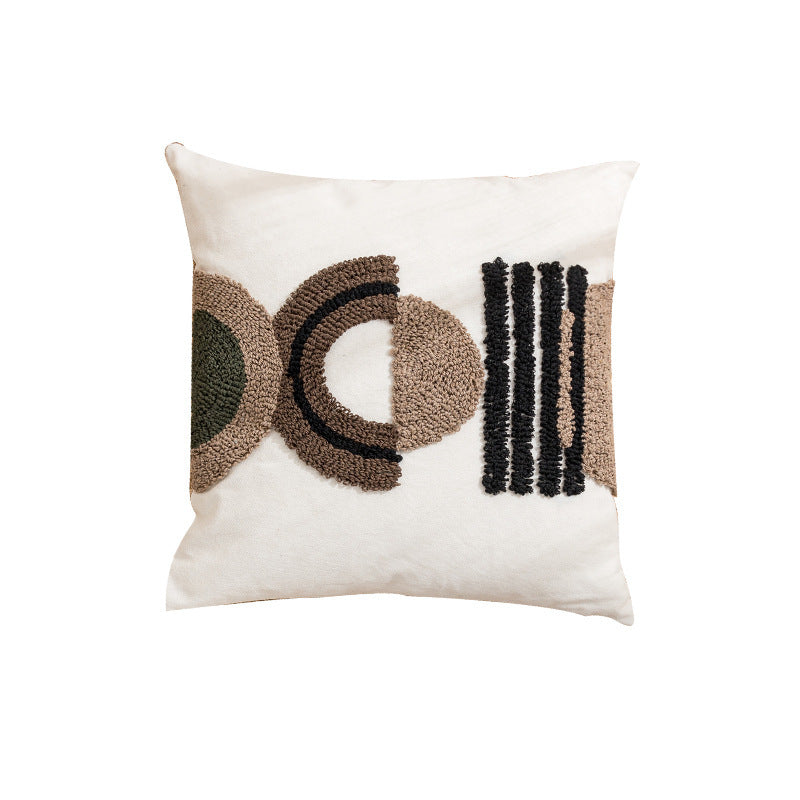 HKM-327443 Cotton Canvas Loop Tufted Pillow – 45x45cm and 30x50cm Options Available