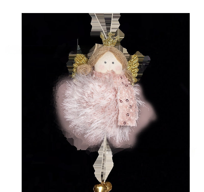 HKM-327443 Plush Snowman Doll Pendant for Festive Home Decoration in Pink
