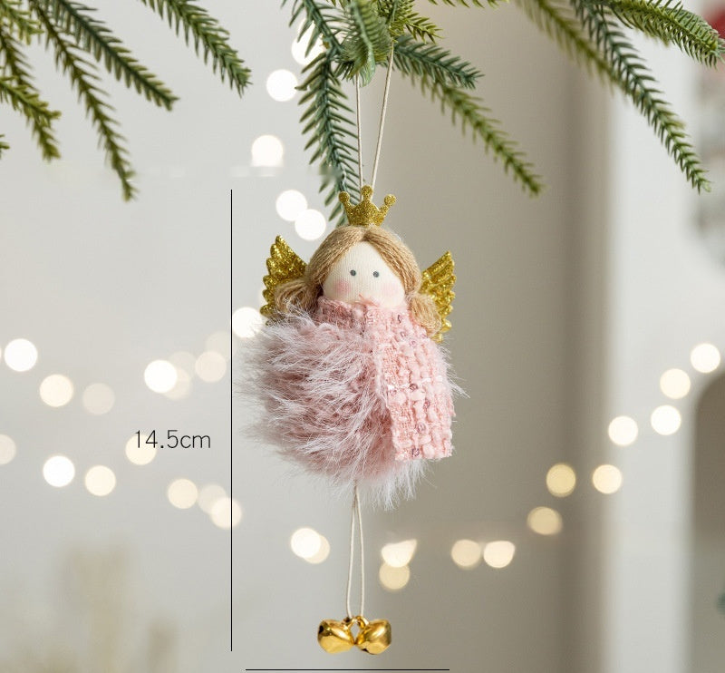 HKM-327443 Plush Snowman Doll Pendant for Festive Home Decoration in Pink