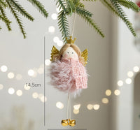 HKM-327443 Plush Snowman Doll Pendant for Festive Home Decoration in Pink