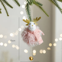 HKM-327443 Plush Snowman Doll Pendant for Festive Home Decoration in Pink