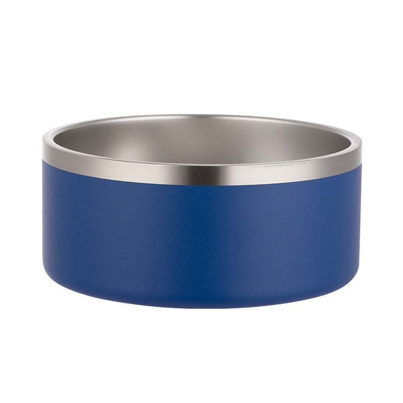 HKM-327507 304 Stainless Steel Dog Bowl with Silica Gel Pad - Various Colors, 100oz Capacity, Modern Design