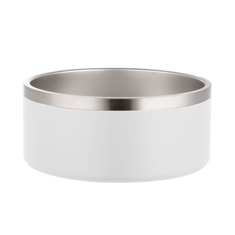 HKM-327507 304 Stainless Steel Dog Bowl with Silica Gel Pad - Various Colors, 100oz Capacity, Modern Design