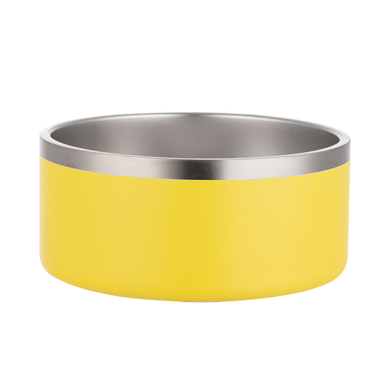 HKM-327507 304 Stainless Steel Dog Bowl with Silica Gel Pad - Various Colors, 100oz Capacity, Modern Design