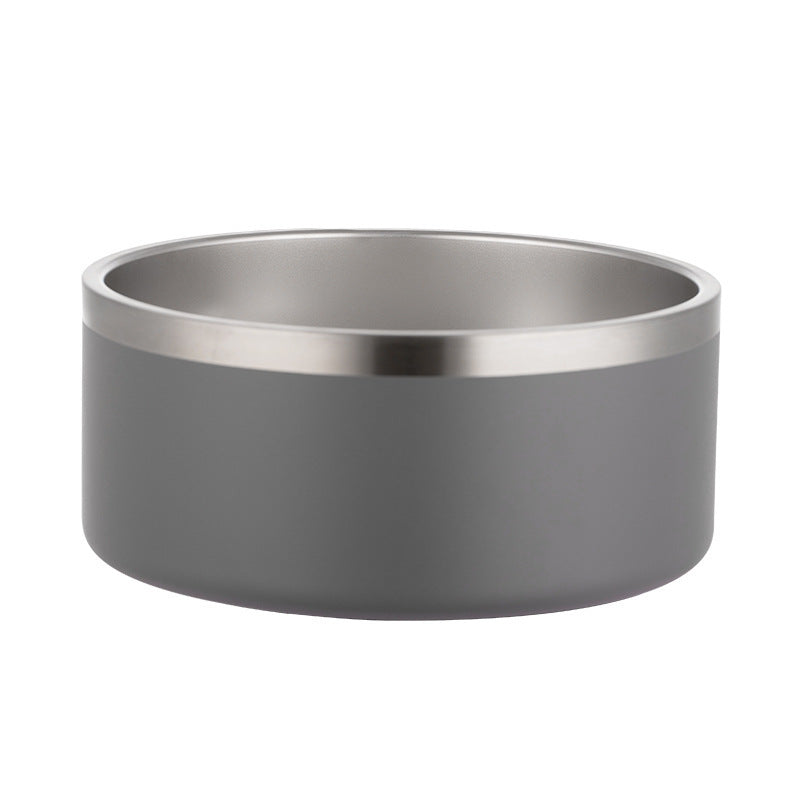 HKM-327507 304 Stainless Steel Dog Bowl with Silica Gel Pad - Various Colors, 100oz Capacity, Modern Design