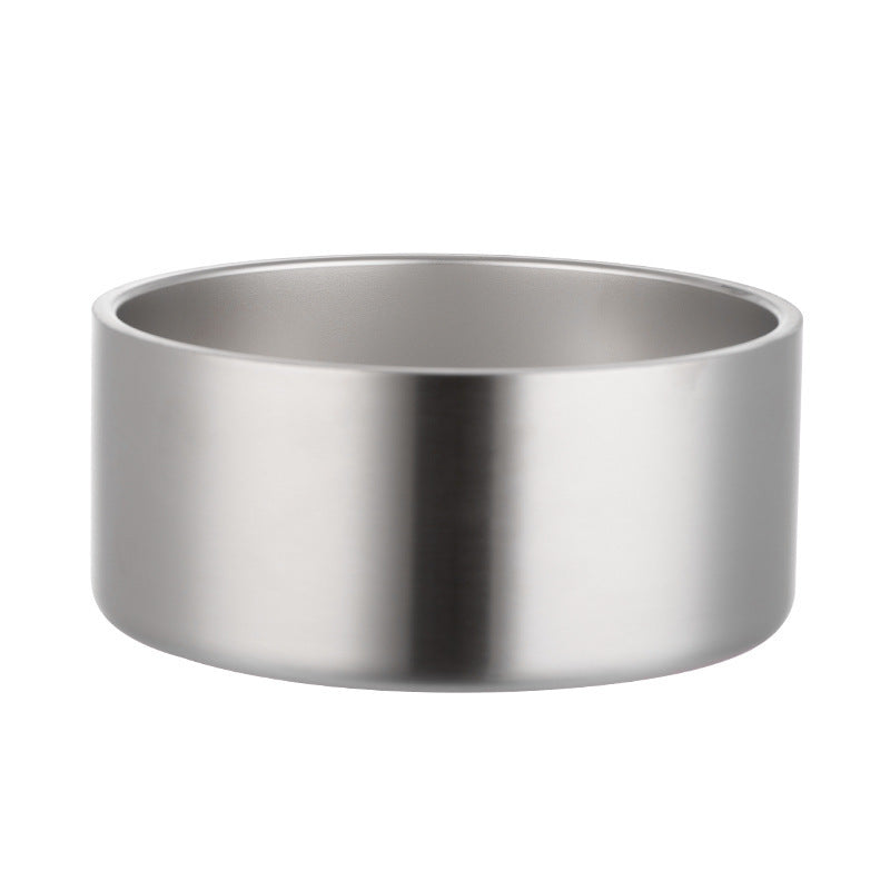 HKM-327507 304 Stainless Steel Dog Bowl with Silica Gel Pad - Various Colors, 100oz Capacity, Modern Design