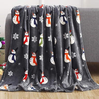 HKM-327635 Christmas Snowflake Flannel Blanket - 3D Printed Nap Quilt Available in Multiple Sizes
