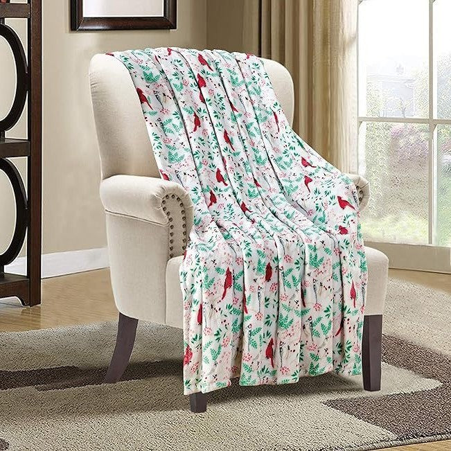 HKM-327635 Christmas Snowflake Flannel Blanket - 3D Printed Nap Quilt Available in Multiple Sizes