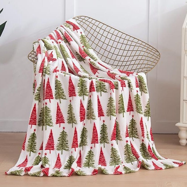 HKM-327635 Christmas Snowflake Flannel Blanket - 3D Printed Nap Quilt Available in Multiple Sizes