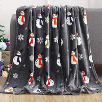 HKM-327635 Christmas Snowflake Flannel Blanket - 3D Printed Nap Quilt Available in Multiple Sizes