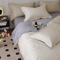 HKM-327635 Woolen Cotton Four-Piece Bed Set in Solid Color - Pure Long-Staple Cotton Bedding