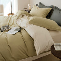 HKM-327635 Woolen Cotton Four-Piece Bed Set in Solid Color - Pure Long-Staple Cotton Bedding