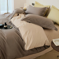 HKM-327635 Woolen Cotton Four-Piece Bed Set in Solid Color - Pure Long-Staple Cotton Bedding