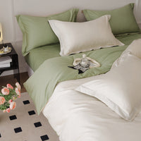 HKM-327635 Woolen Cotton Four-Piece Bed Set in Solid Color - Pure Long-Staple Cotton Bedding