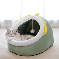 HKM-327763 Four Seasons Semi-closed Pet Bed with Thickened Fabric - Available in Multiple Styles and Sizes