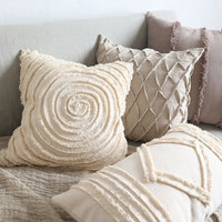 HKM-327763 Modern Square Pillow Covers in Cotton - Waist Cushion Available in 35x50cm, 45x45cm, 55x55cm