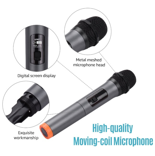 HKM-327827 Dual-Use Rechargeable Vocal Microphone with Wired and Wireless Options