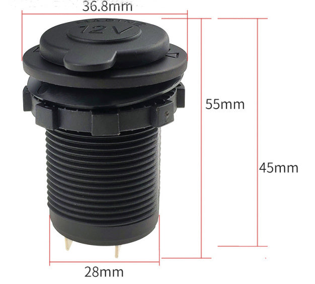 HKM-327827 Waterproof Vehicle Cigarette Lighter Socket with USB Port for Car Modification