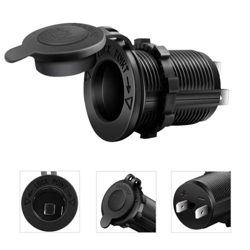 HKM-327827 Waterproof Vehicle Cigarette Lighter Socket with USB Port for Car Modification